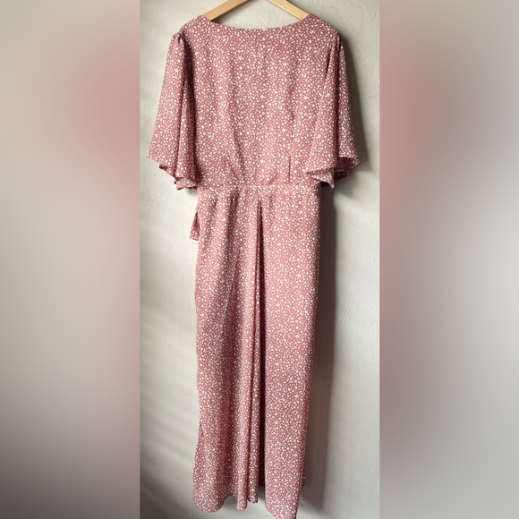 🆕 She + Sky Leopard Print Mauve Midi Tie Wrap Dress | L - Picture 5 of 9